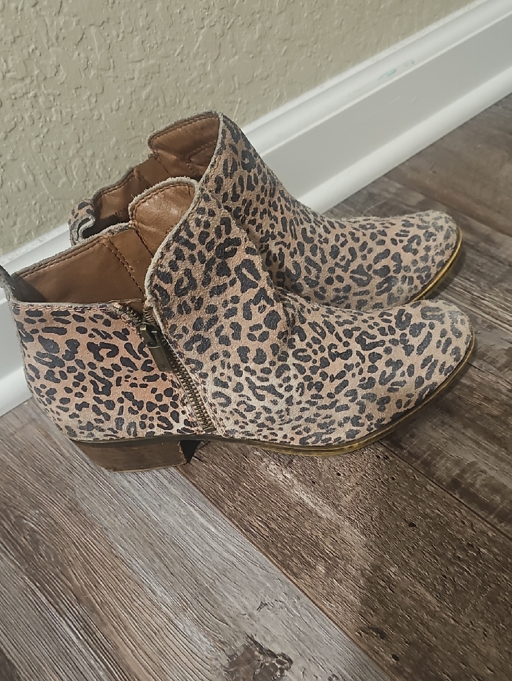 Lucky Brand Leopard Print Ankle Booties - Brown